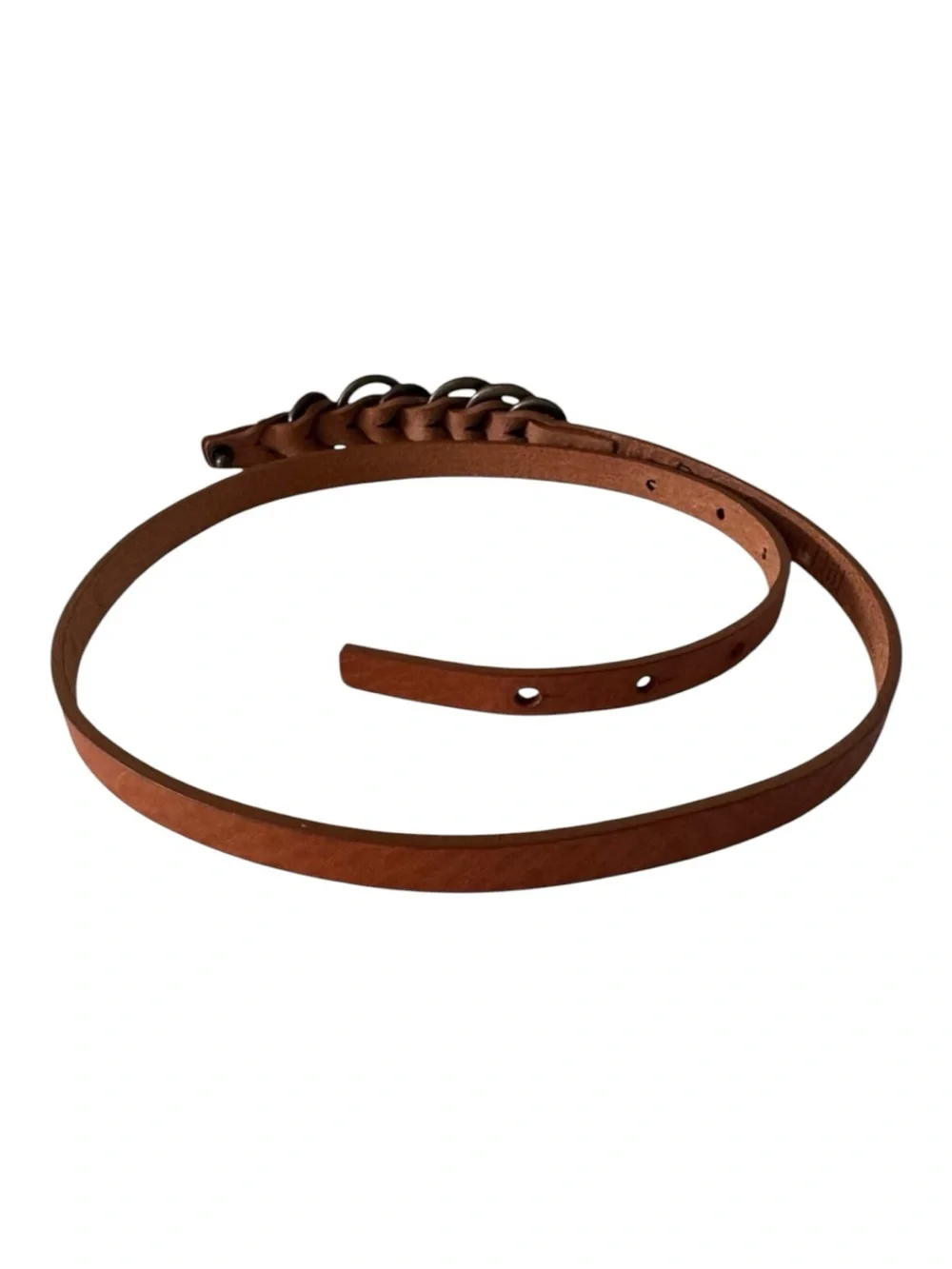 Garnet Hill Genuine Leather Skinny Belt